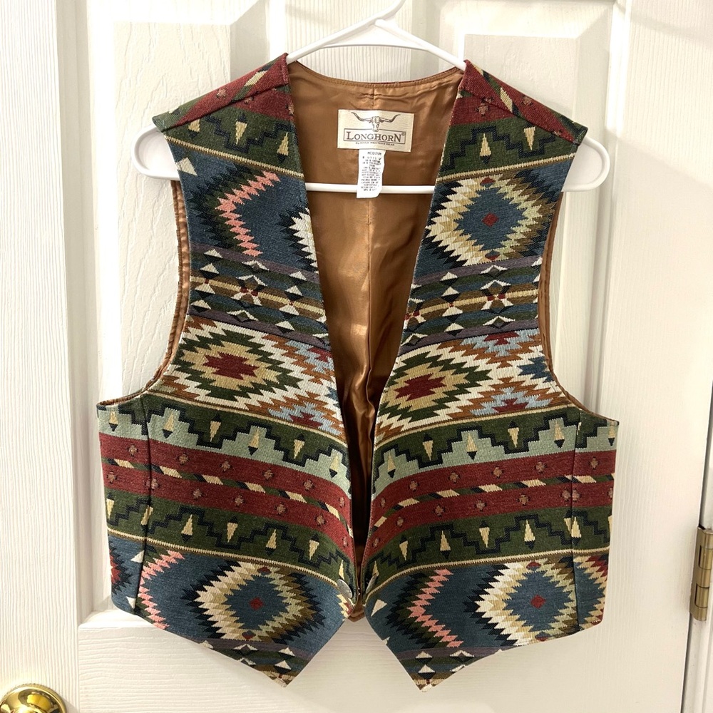 Patterned Southwestern Vest - Multi-Color